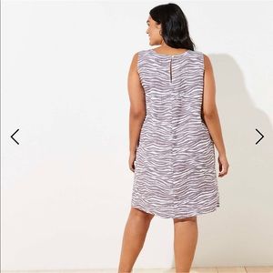 The Loft Zebra Linen Blend Pocket Dress Size 14